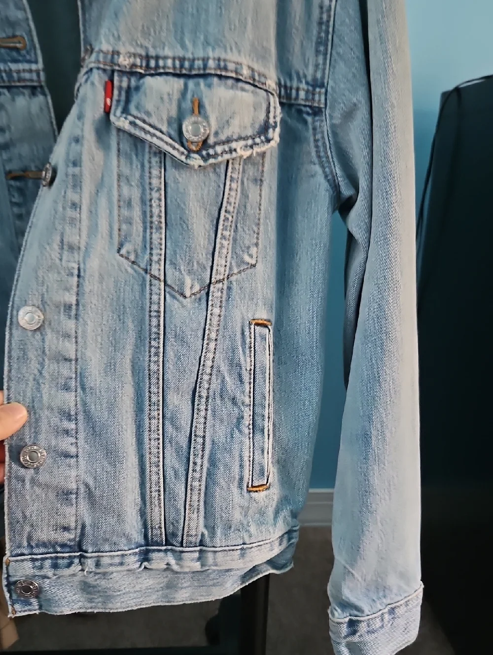 Light Blue Denim Jacket - Classic Men’s Jean Jacket - Picture 6 of 9